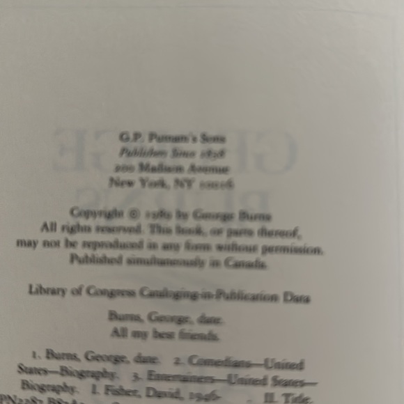 George Burns All My Best Friends Hard Covered Collectors Book - Picture 6 of 11